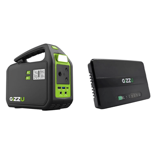 gizzu 242wh portable power station & gizzu 30w mini dc 32wh ups bundle